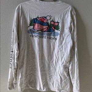 Vineyard Vines White Long Sleeve with Festive Whale Hockey